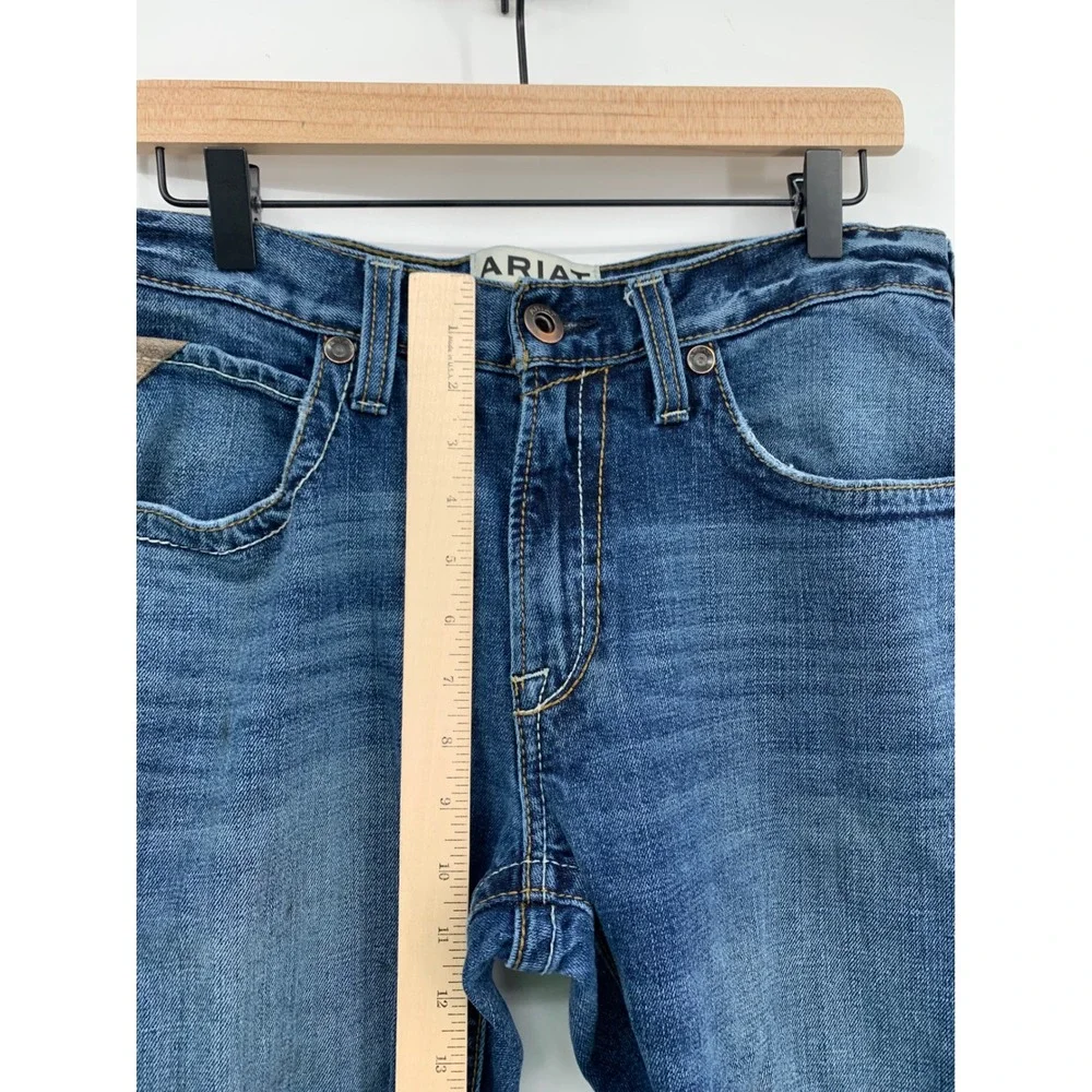 Ariat M4 Jeans Mens 33x36 Blue Relaxed Straight Leg Western Workwear Denim